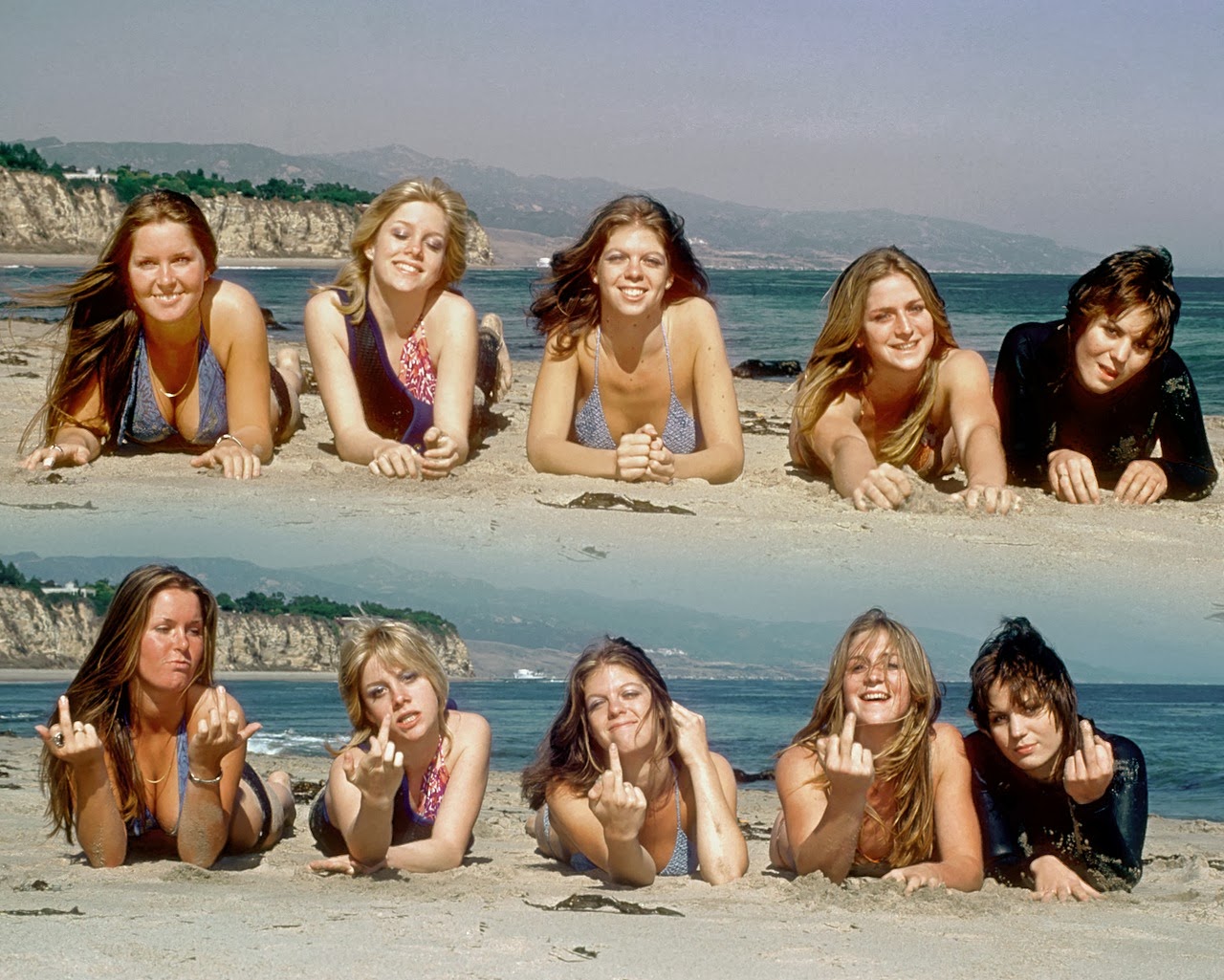 The Runaways at the beach.